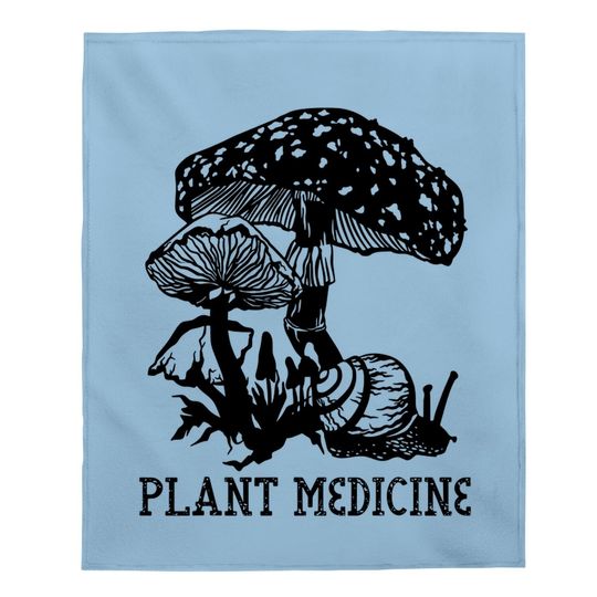 Plant Medicine Vintage Magic Mushroom Mycology Psychedelic Baby Blanket