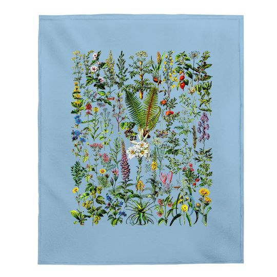 Vintage Flower Baby Blanket, Flower Baby Blanket, Plant Baby Blanket, Gardening Baby Blanket