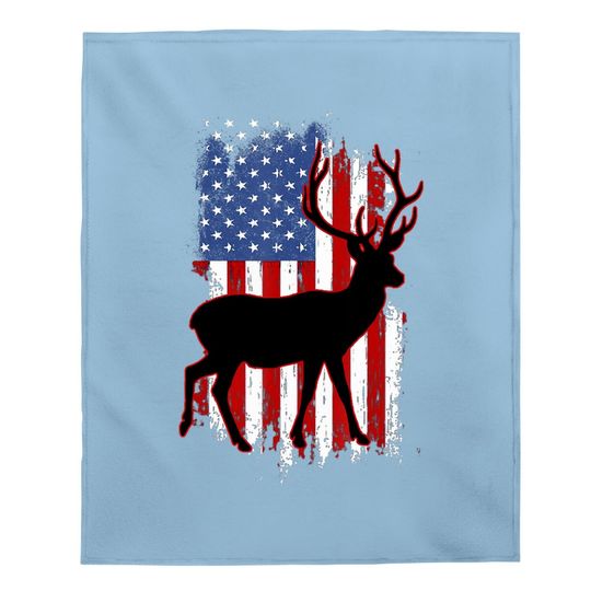 Hunting Patriotic Hunter Hunt Deer Usa Us Flag Baby Blanket