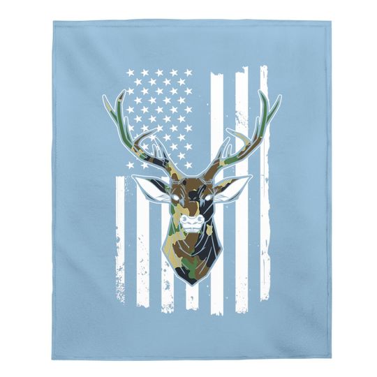 Camouflage Hunting Buck Deer Hunter Baby Blanket
