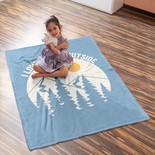 I Love Peeing Outside Funny Camping Hiking Outdoors Nature Baby Blanket