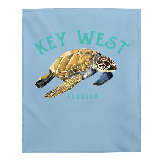 Key West Florida Happy Sea Turtle Baby Blanket