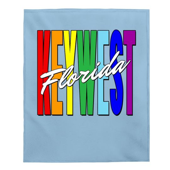 Key West Florida Rainbow Letters Baby Blanket