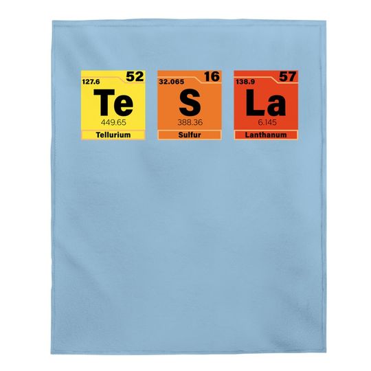 Tesla Periodic Table Te S La Baby Blanket