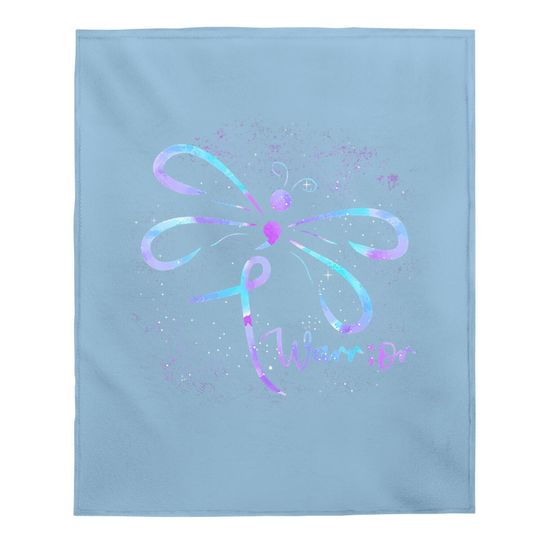Suicide Prevention Awareness Dragonfly Semicolon Baby Blanket