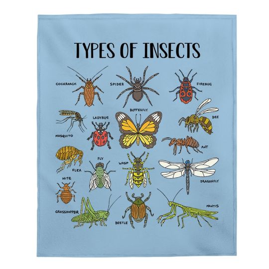 Bug Roach Mealy, Types Of Insects Gift For Baby Blanket