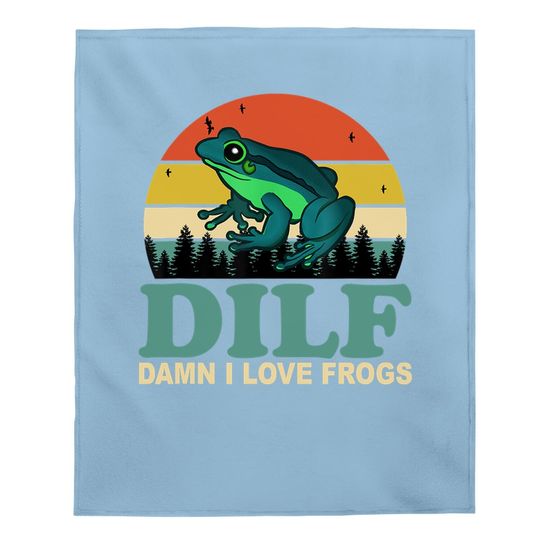 I Love Frog Saying Amphibian Lovers Baby Blanket