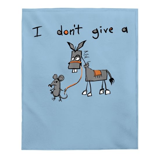 A Mouse Walking A Donkey I Don't Give Rats Ass Baby Blanket