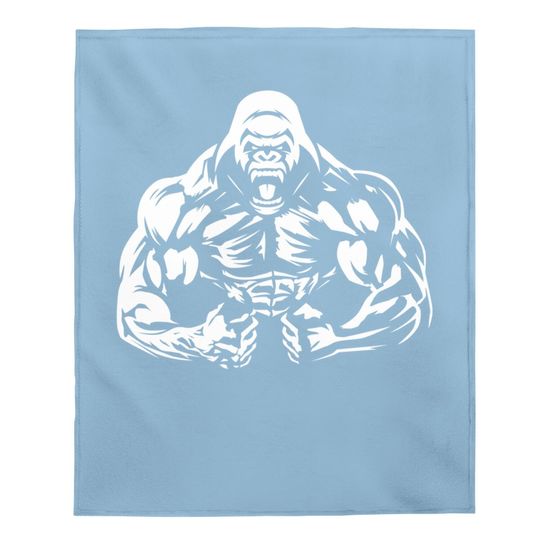 Bodybuilding Gorilla For The Next Workout In The Gym Baby Blanket