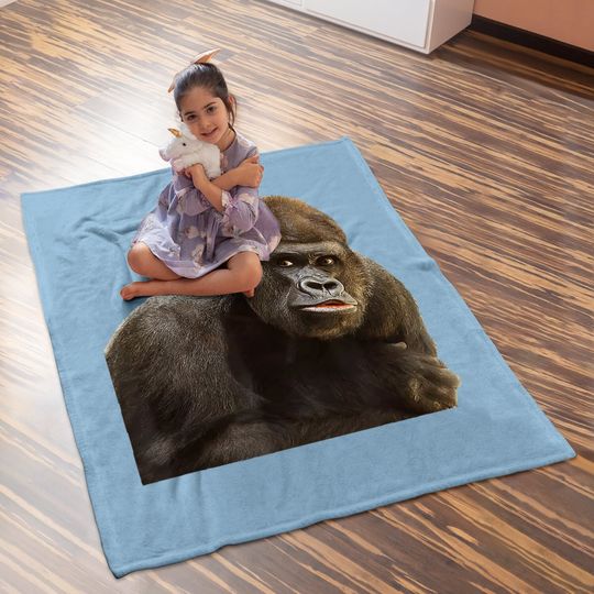 Gorilla Ape Wildlife Zoo Animals Prints Preservation Baby Blanket