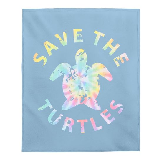 Save The Turtles Tie Dye Baby Blanket