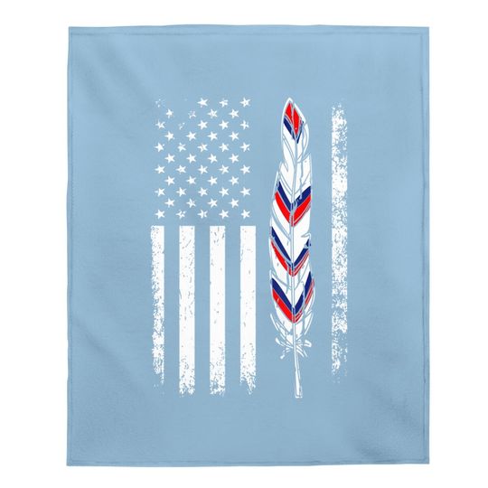 American Flag Native Tribe Feather Pride Baby Blanket