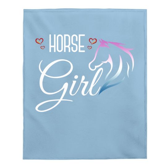 Horse Girl Equestrian Baby Blanket