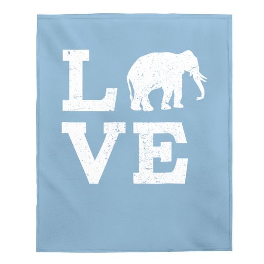 I Love Elephants Baby Blanket