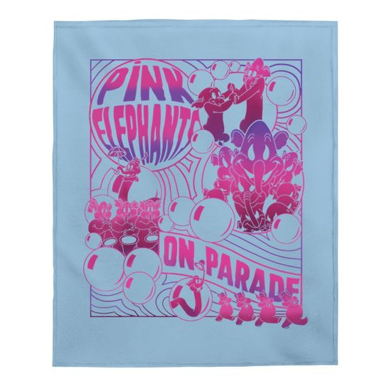 Disney Dumbo Pink Elephants On Parade Baby Blanket