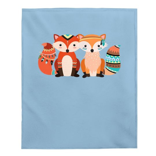 Cute Tribal Pattern Fox Baby Blanket