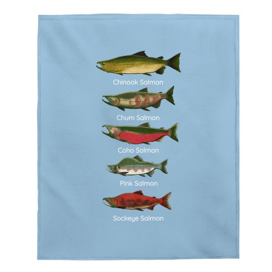 Pacific Salmon Fishing Baby Blanket