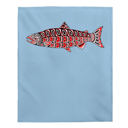 Salmon Native American Indian Pacific Northwest Coast Coho Baby Blanket