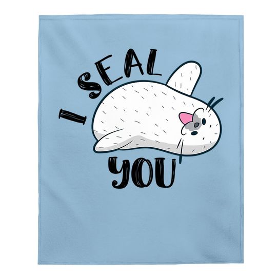 Sweet "i Seal You" Harp Seal Baby Blanket