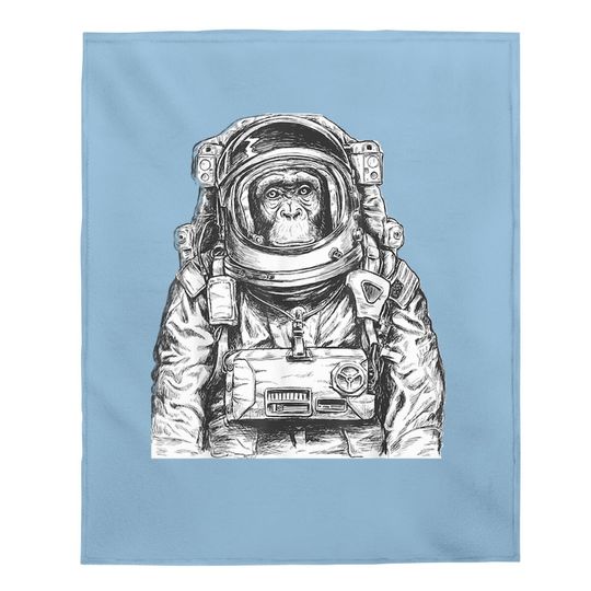 Astronaut Monkey Chimpanzee Cosmonaut Astronomy Baby Blanket