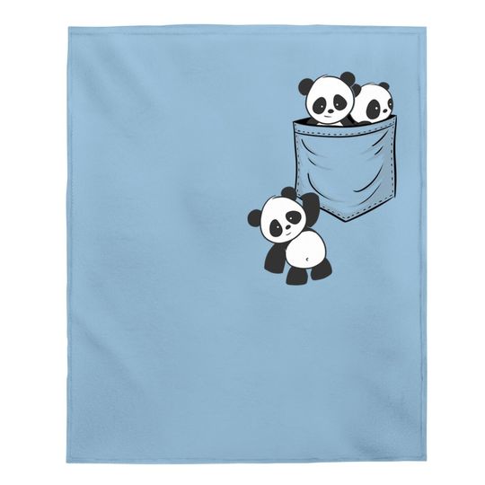 For Panda Lovers Cute Kawaii Baby Pandas In Pocket Baby Blanket