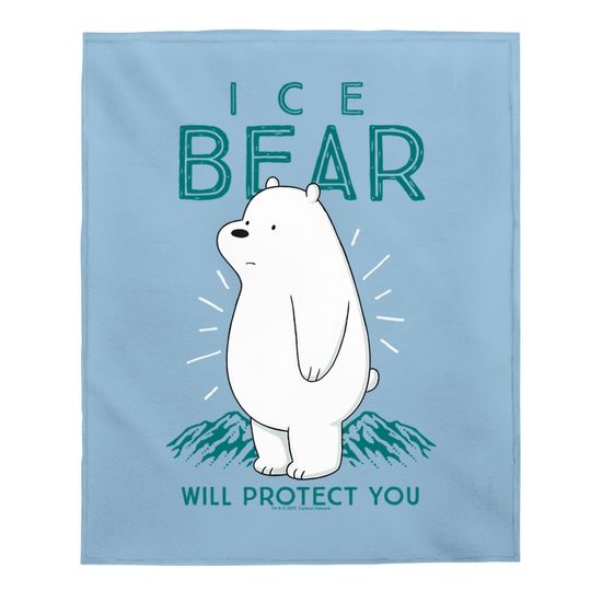 Cn We Bare Bears Ice Bear Will Protect You Baby Blanket