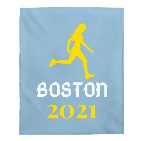 Boston 2021 Running Marathon Training In Progress Runner Baby Blanket