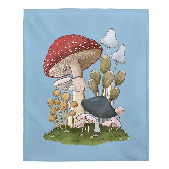 Mushroom Baby Blanket Mycology Fungi Foraging Mushroom Whisperer Baby Blanket