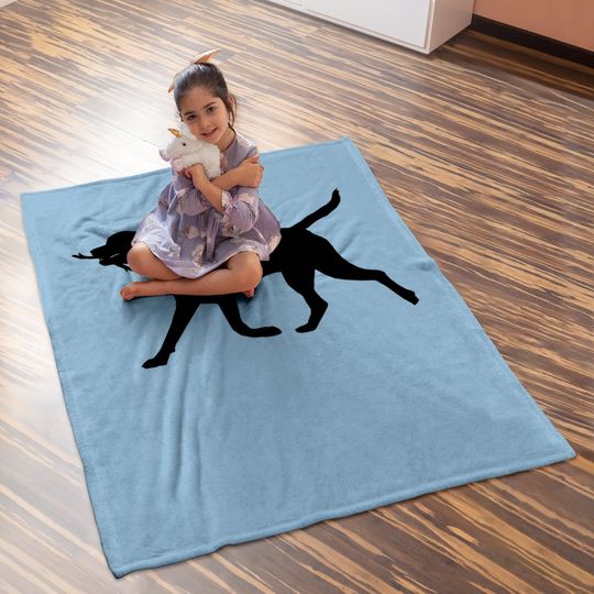Labrador Retriever Baby Blanket Play Fetch Black Lab Baby Blanket