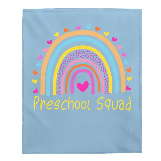 Preschool Squad Teacher Rainbow Baby Blanket