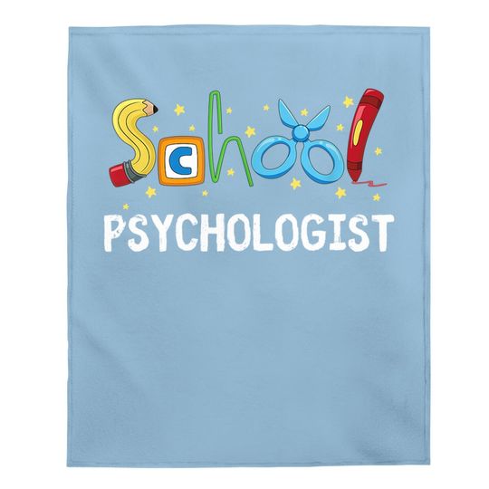School Psychologist Cute Gift Psych Therapist Appreciation Baby Blanket