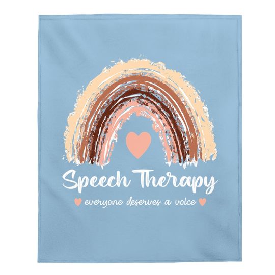 Speech Therapy | Everyone Deserves A Voice Rainbow Cute Baby Blanket