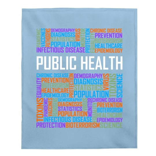 Public Health Words Gift Healthcare Worker Epidemiologist Baby Blanket