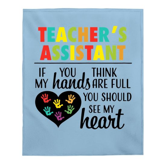 Teacher Assistant Heart Quote Baby Blanket