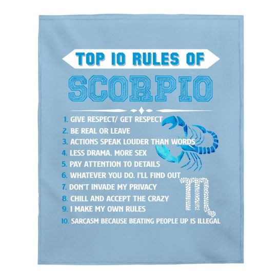 Scorpio Zodiac Birthday Top 10 Rules Of Scorpio Baby Blanket