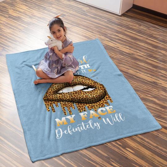 Leopard Lips Biting I Am A Virgo Girl Baby Blanket