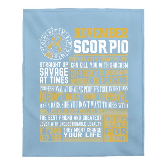 Best Born In November Scorpio Facts Baby Blanket