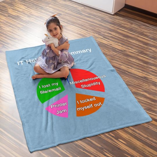 Funny It Helpdesk Tech Support Work Summary Baby Blanket