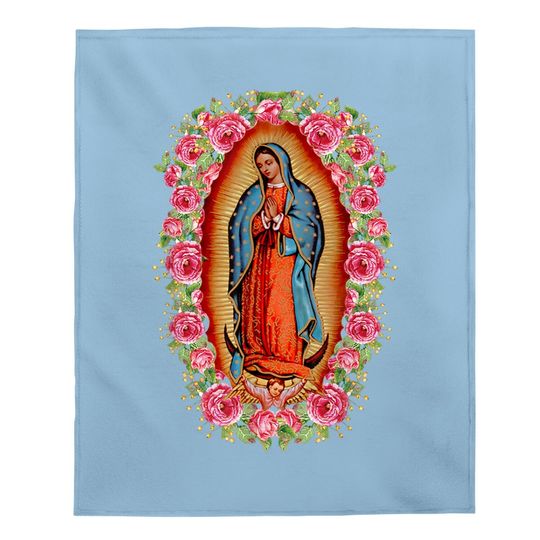 Our Lady Virgen De Guadalupe Virgin Mary Baby Blanket