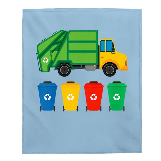 Garbage Truck Recycling Bins Earth Day Children Toddler Baby Blanket