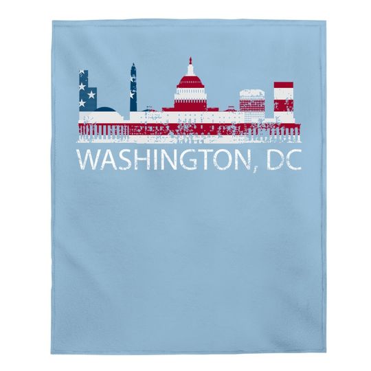Washington Dc Capitol Hill Usa Flag Souvenir Baby Blanket