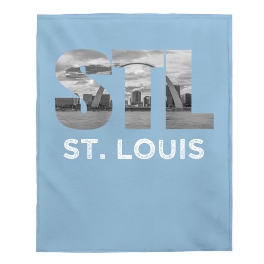 Downtown St Louis Missouri Skyline Art Gateway Arch Baby Blanket