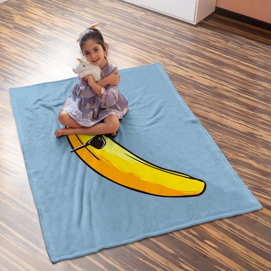 Giant Long Yellow Banana Wearing Summer Baby Blanket