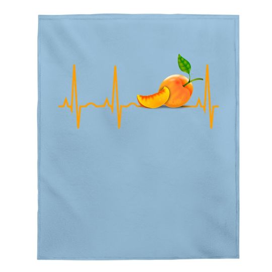 Peach Fruit Heartbeat Baby Blanket