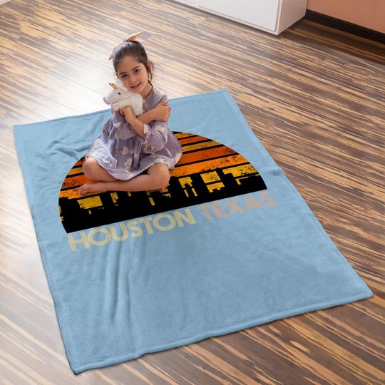 Houston Texas Vintage Baby Blanket