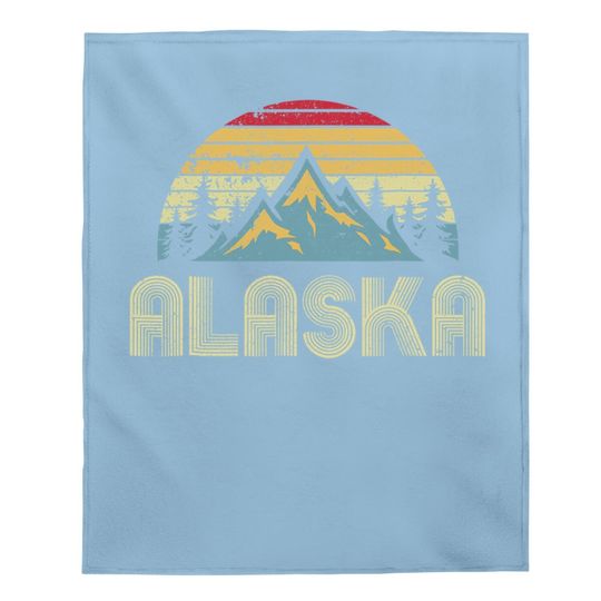 Alaska Vintage Mountains Nature Hiking Baby Blanket