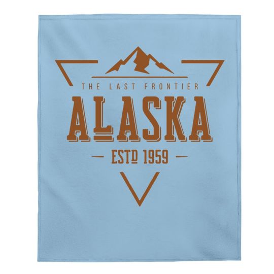 Vintage Denali Mountain Alaska The Last Frontier Logo Baby Blanket