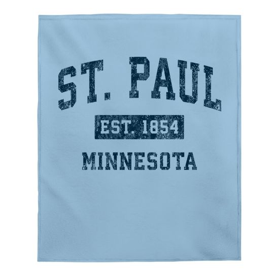 St. Paul Minnesota Mn Vintage Sports Design Navy Print Baby Blanket