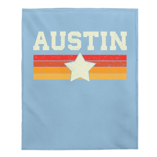 Austin Texas Retro Vintage Baby Blanket