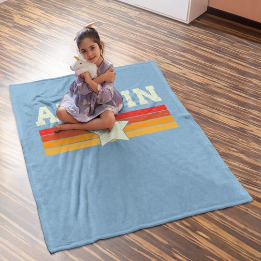 Austin Texas Retro Vintage Baby Blanket